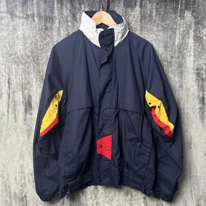 VTG North Bay Sailing Jacket Mens Large Blue Red Colorblock 90's Boating Yacht